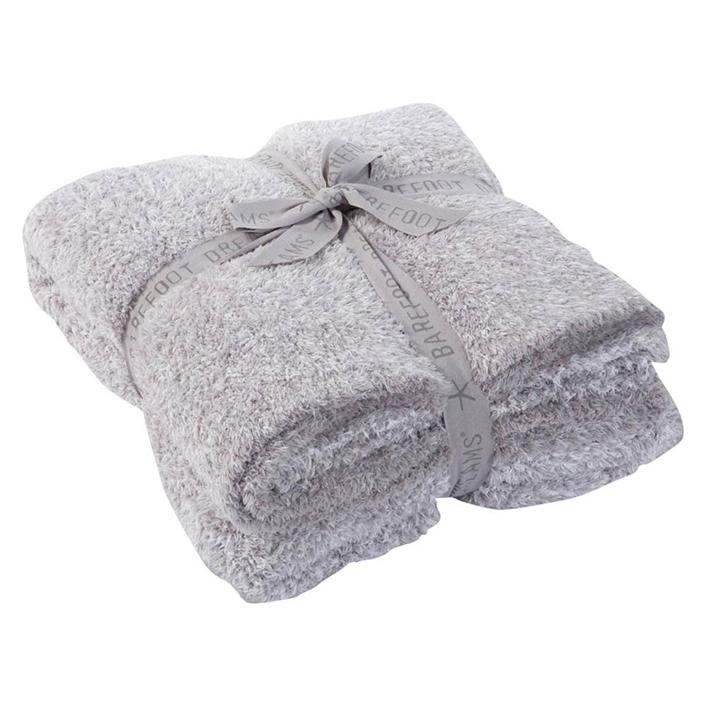 Barefoot Dreams - Cozychic Heathered Throw - Dove Gray White