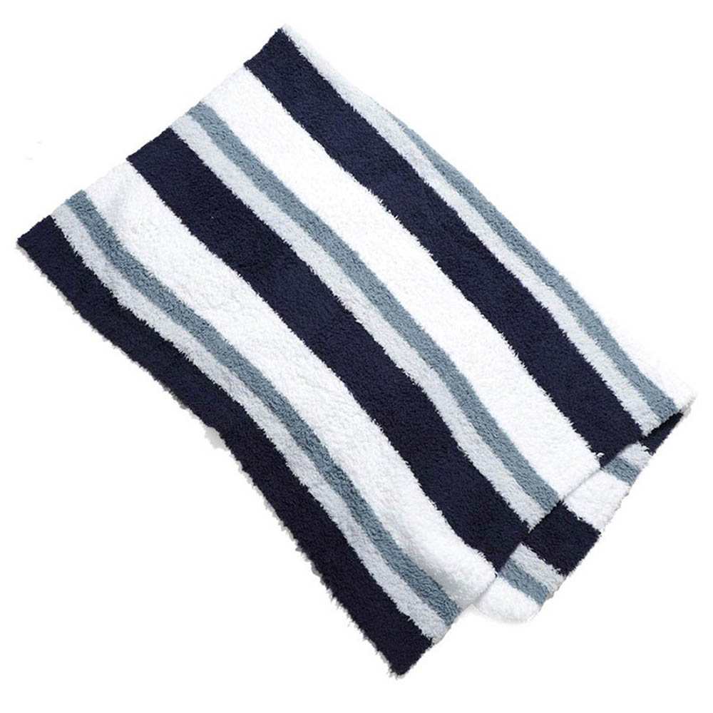Barefoot Dreams - Cozychic Multistripe Stroller Blanket- White/Dusk/Blue/Marine