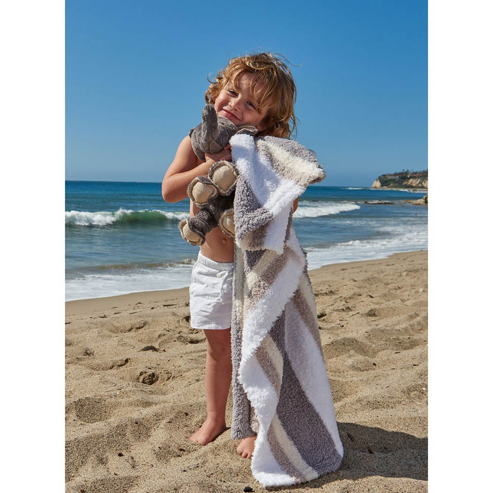 Barefoot Dreams - Cozychic Multistripe Stroller Blanket- White/Dusk/Blue/Marine