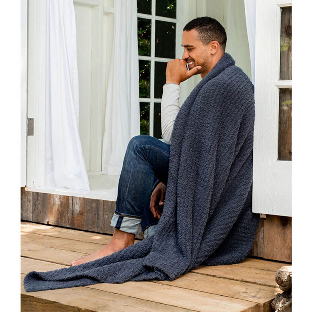 Barefoot Dreams - Cozychic Ribbed Throw - Slate Blue