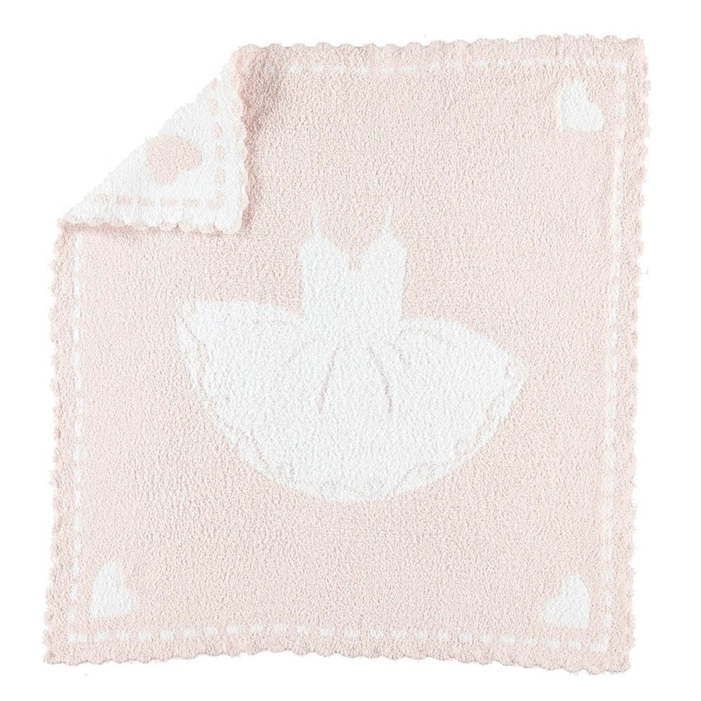 Barefoot Dreams - Cozychic Scalloped Receiving Blanket (Pink/White-Tutu )