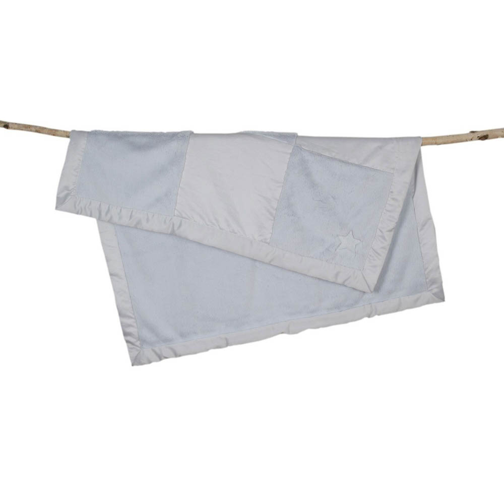 Barefoot Dreams - Cuddle Patchwork Receiving Blanket Blue-Star