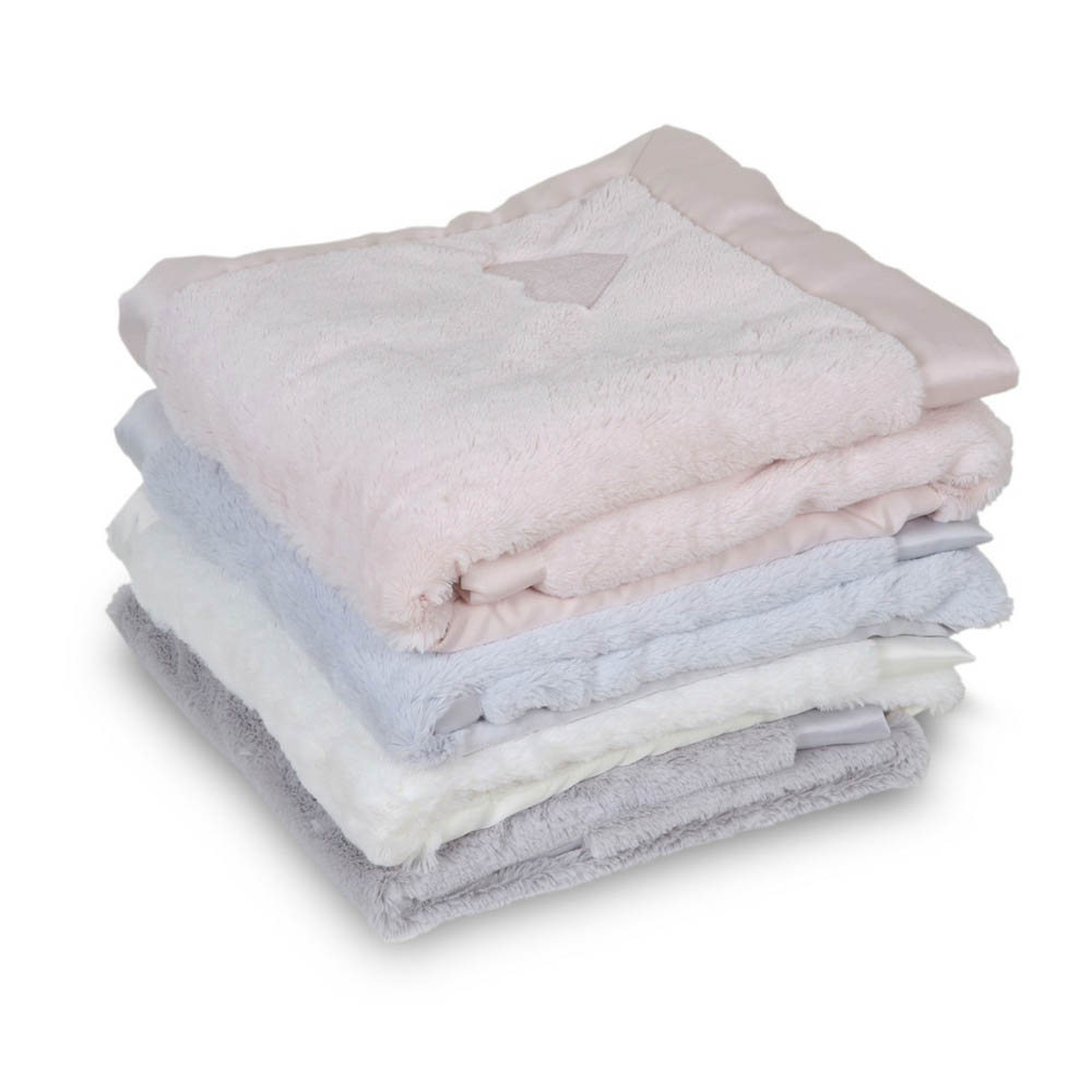 Barefoot Dreams - Cuddle Patchwork Receiving Blanket Oyster-Fleur de lis