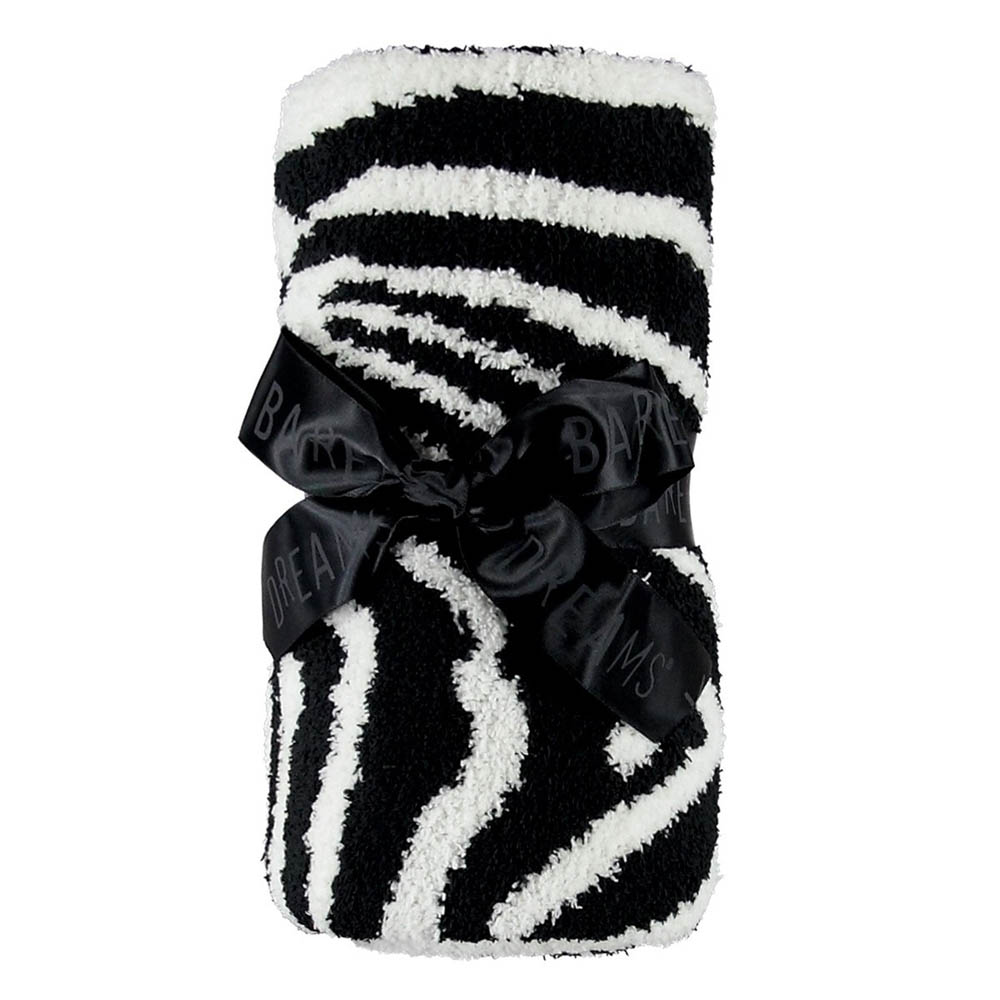 Barefoot Dreams - In The Wild Receiving Blanket White/Midnight-Zebra