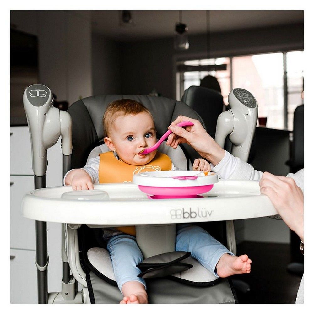 Bbluv Warm Feeding Plate - Pink/White