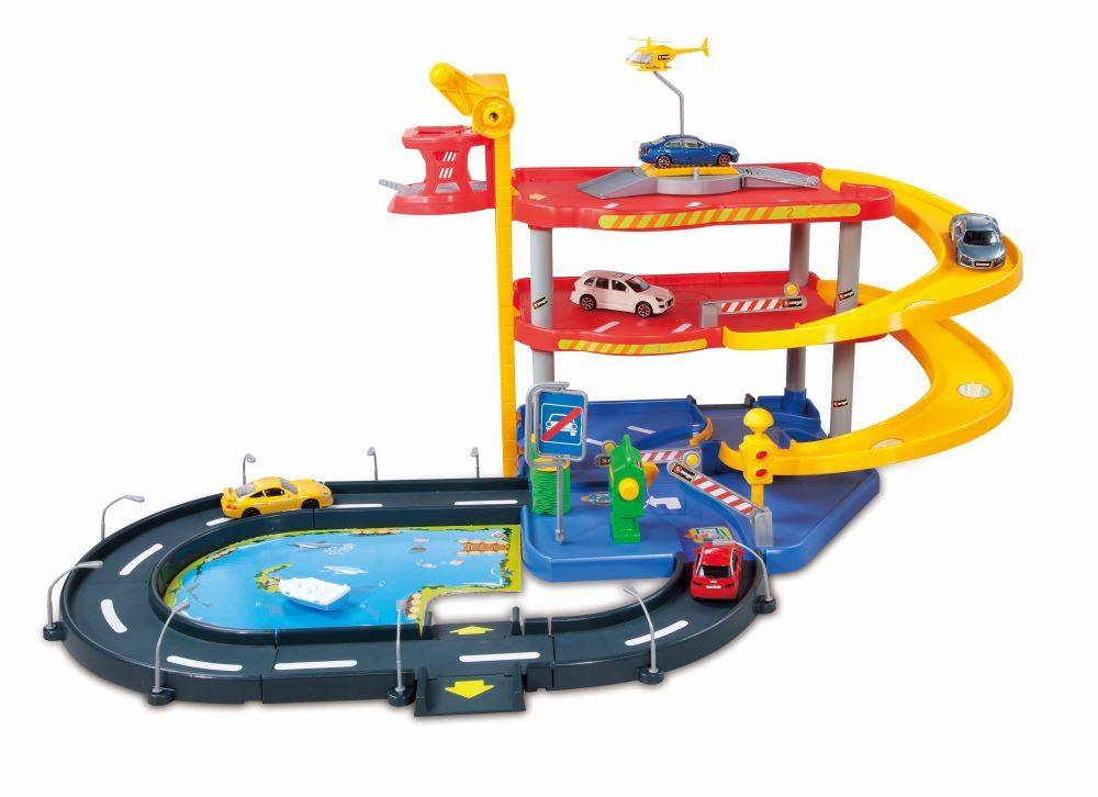 Bburago Street Fire Kids Auto Service Parking Garage Playset Multicolor