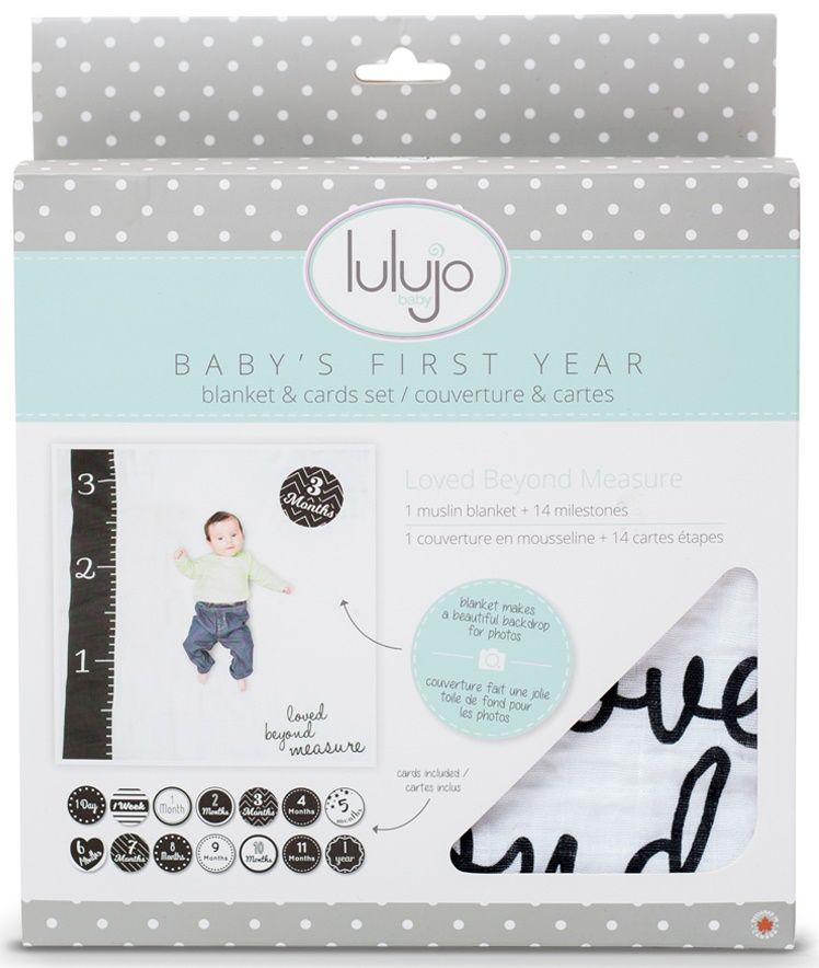 Lulujo Baby's First Year Blanket & Card Set - Love Beyond Measure