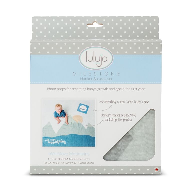 Lulujo Baby's First Year Blanket & Card Set - I Will Move Mountains