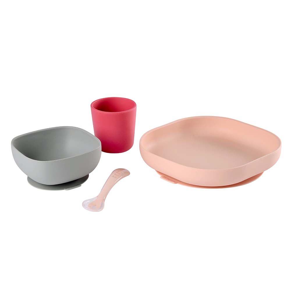 Beaba Silicone Meal Set of 4 Pink