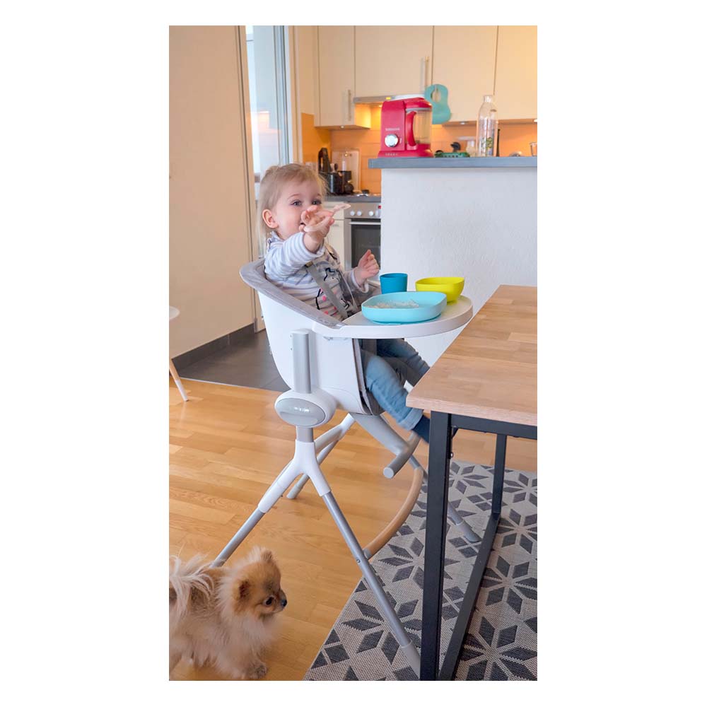 Beaba Highchair Up Down Textile Seat Grey Babystore.ae