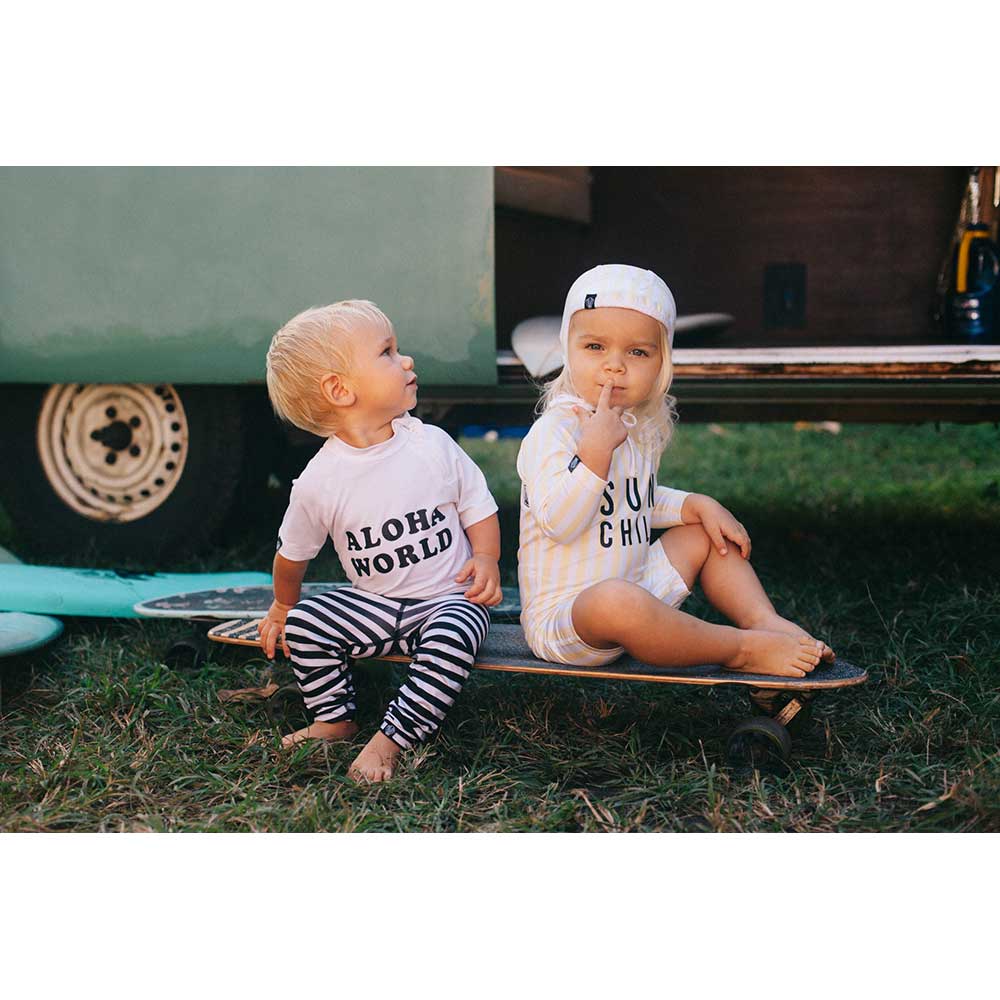 Beach&Bandits-Aloha World (Baby tee) XS 80/86 White