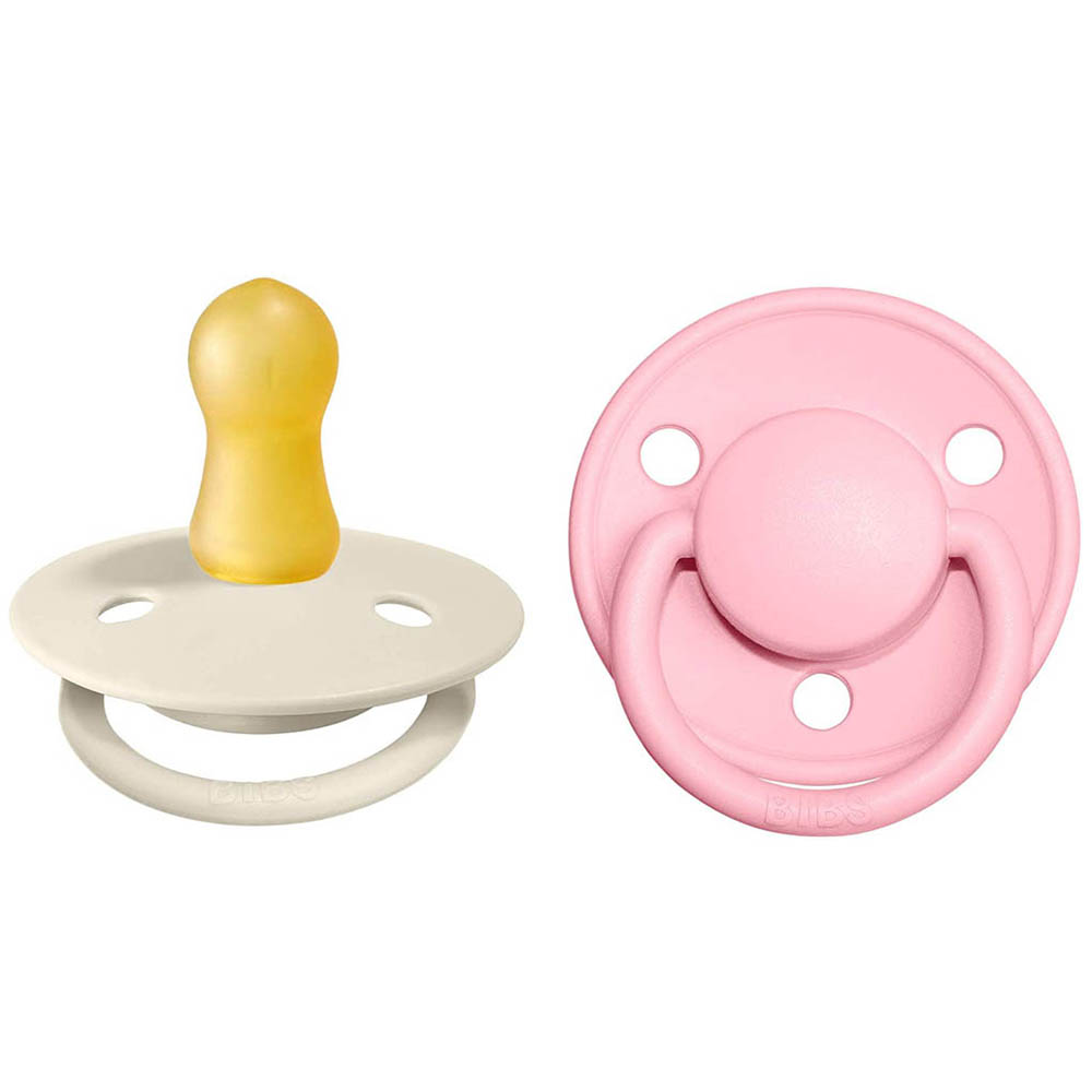 Bibs De Lux 2 Pack Silicone Onesize Ivory Baby Pink