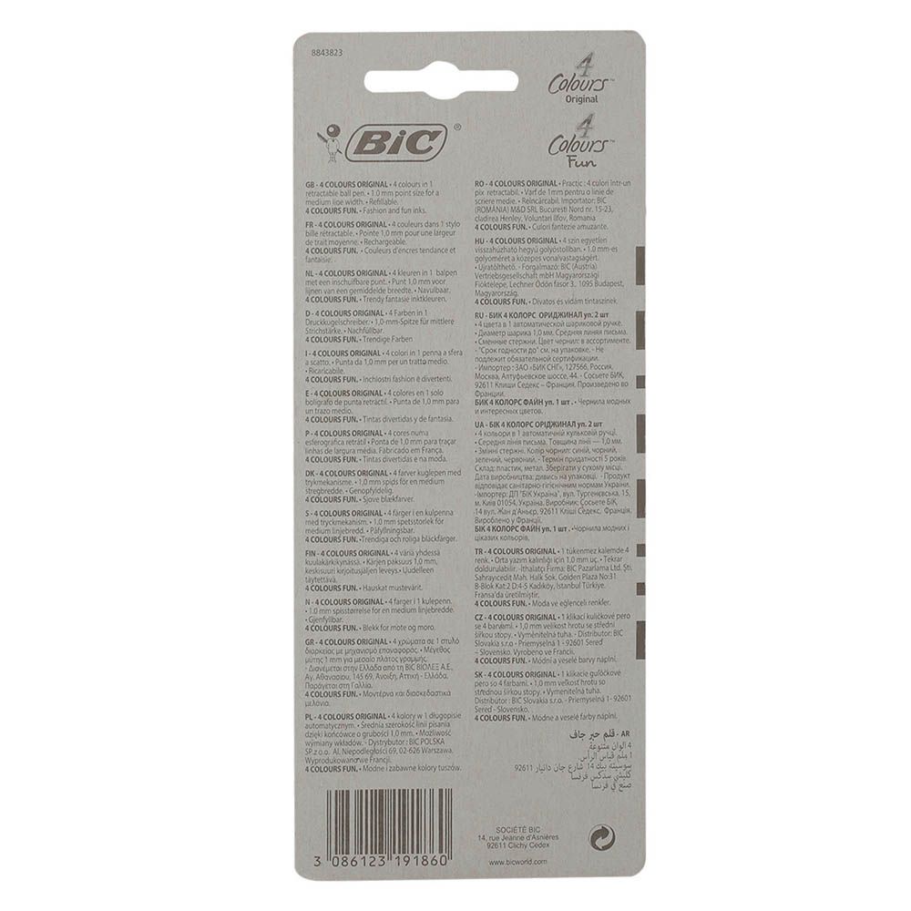 Bic - 4 Colors Blister 2 Standard And 1 Fashion