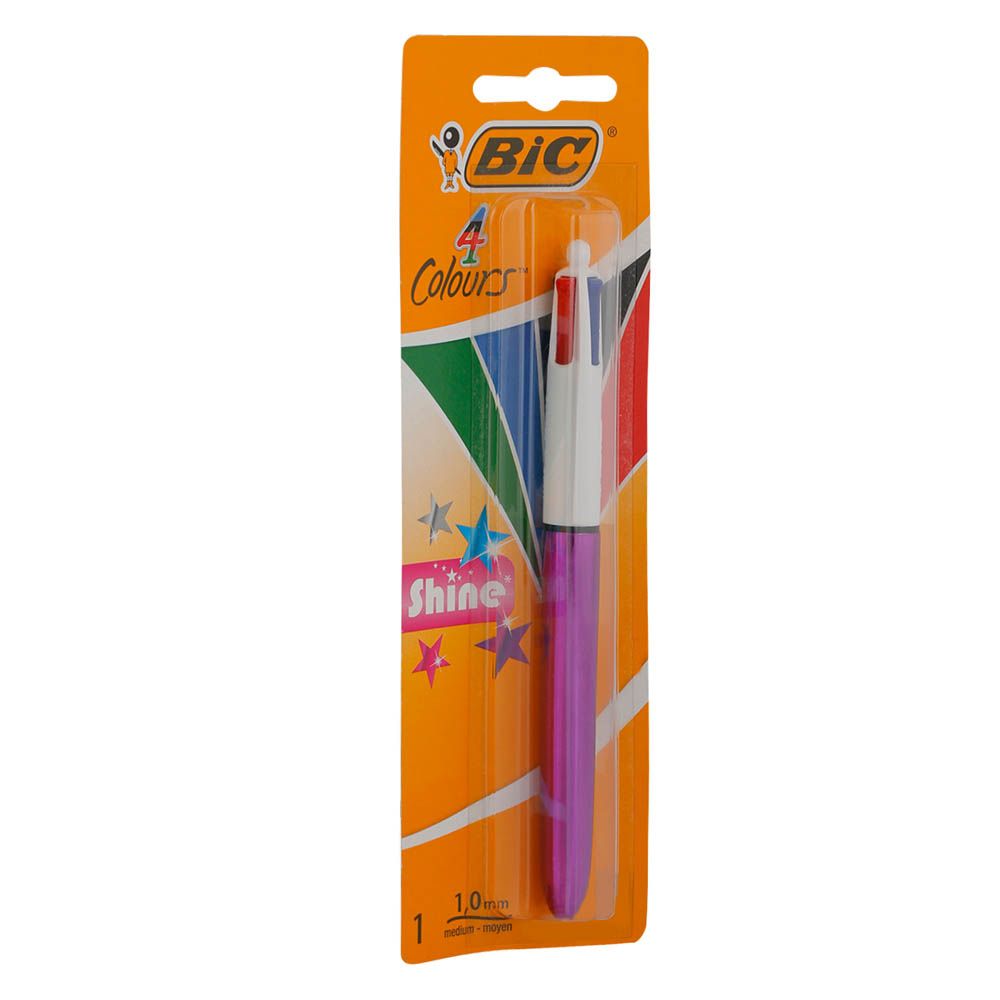 Bic - 4 Colours Shine Ball Point Pen 1 Pack
