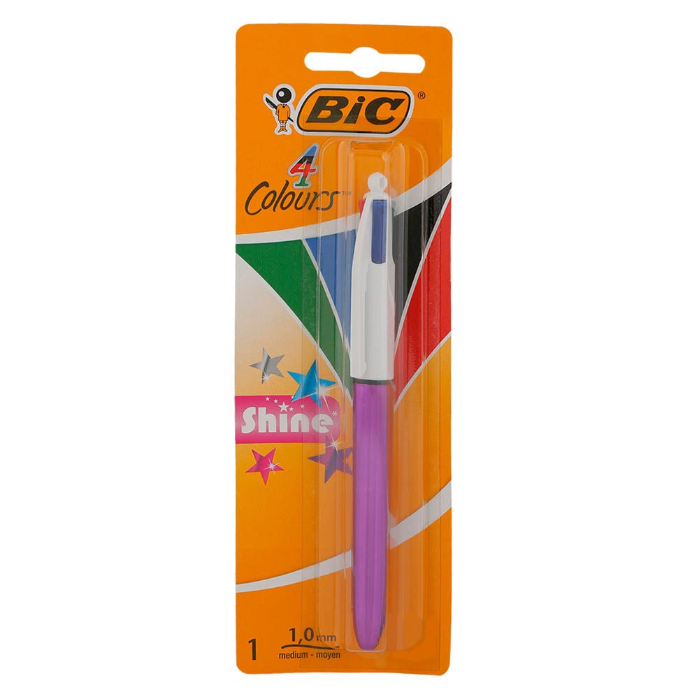 Bic - 4 Colours Shine Ball Point Pen 1 Pack