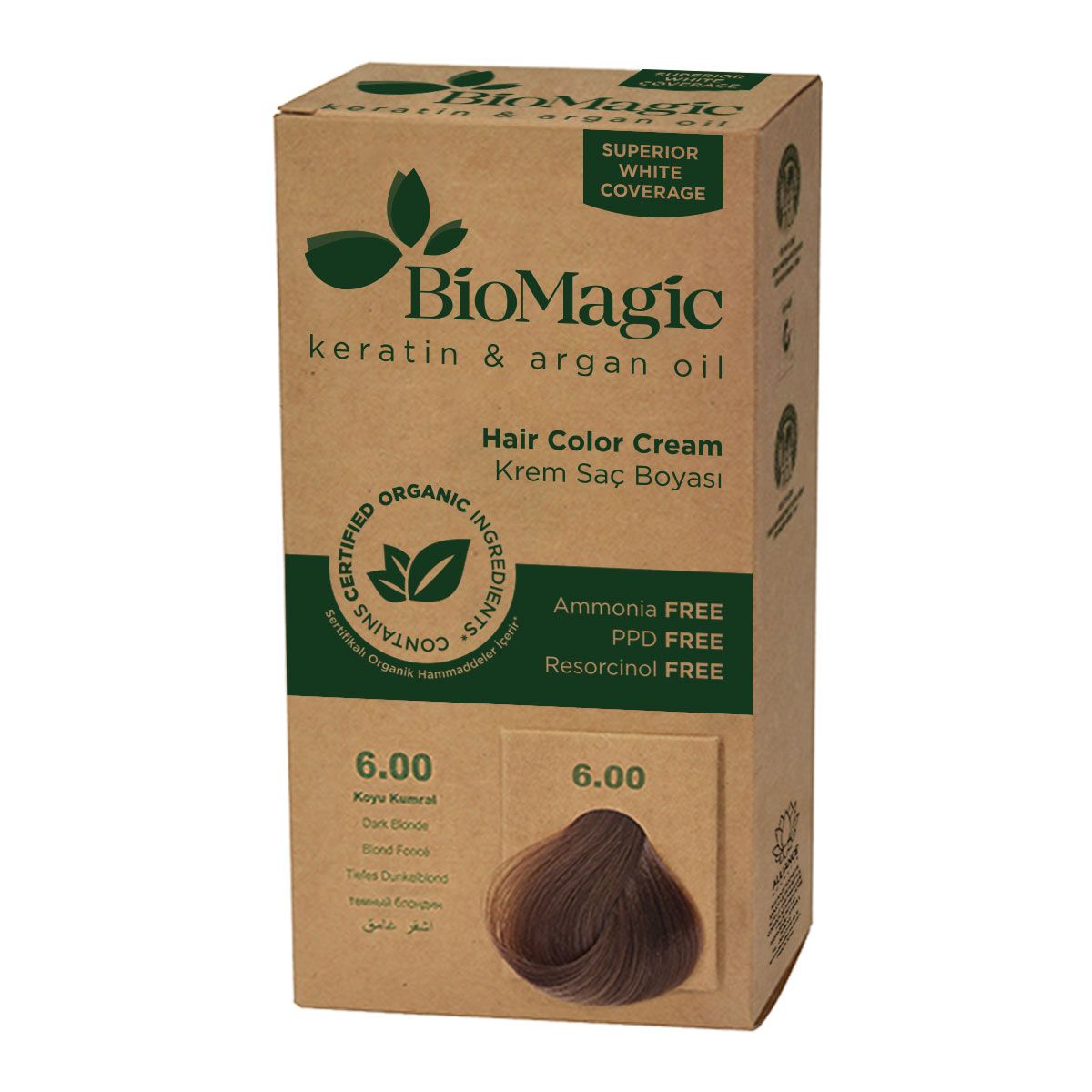 Biomagic - Keratin & Argan Oil Hair Color Cream 6/00 Dark Blonde