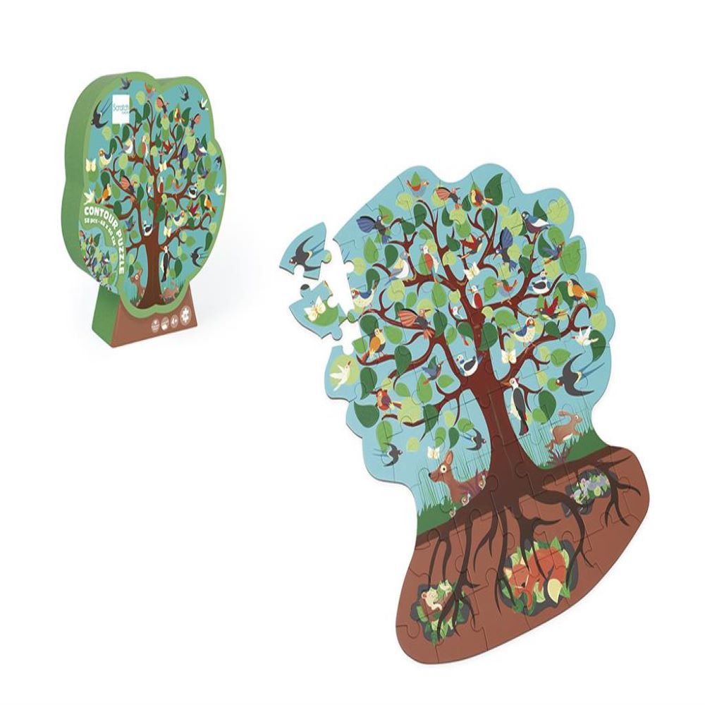 Scratch Europe - Bird Tree Contour Puzzle 59Pcs