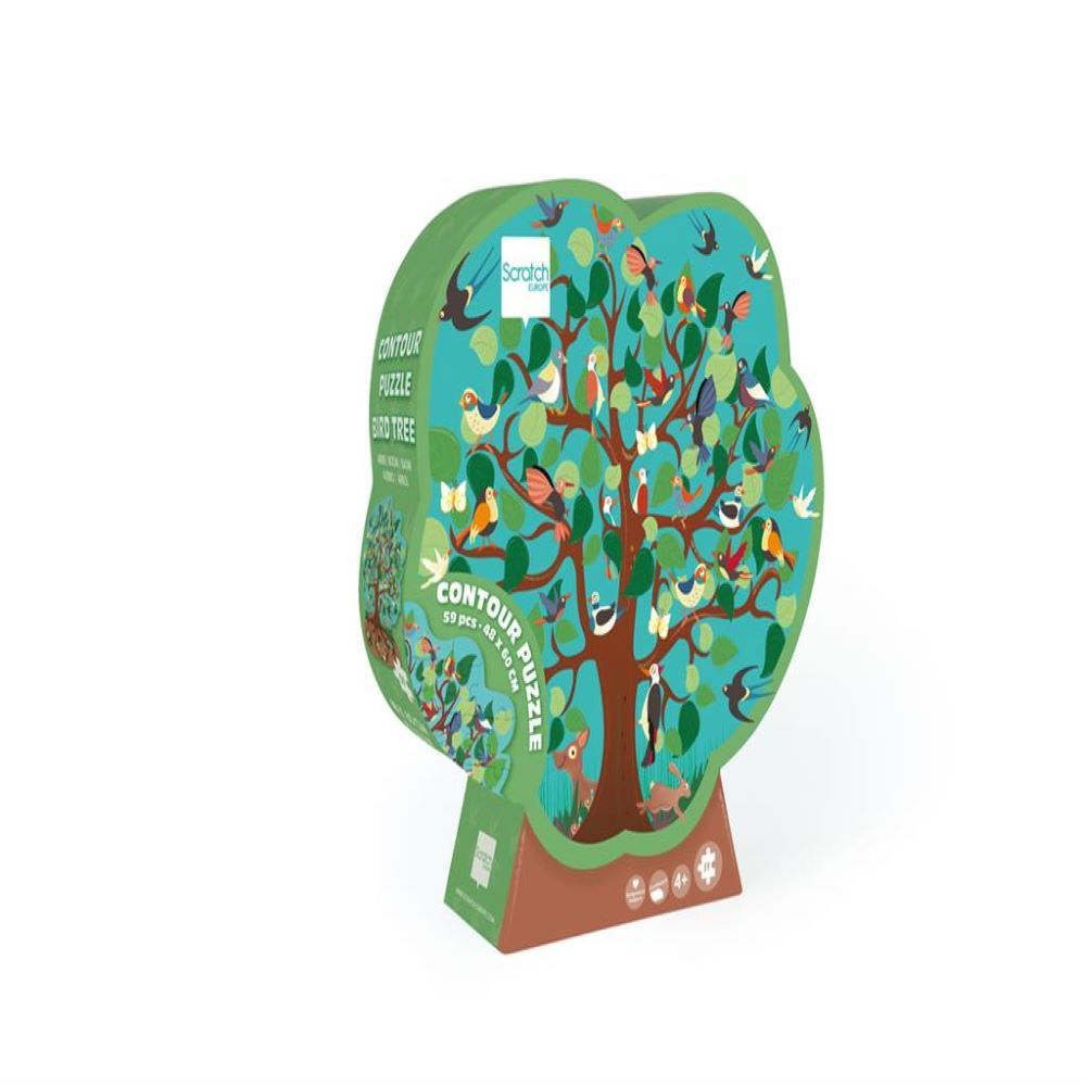 Scratch Europe - Bird Tree Contour Puzzle 59Pcs