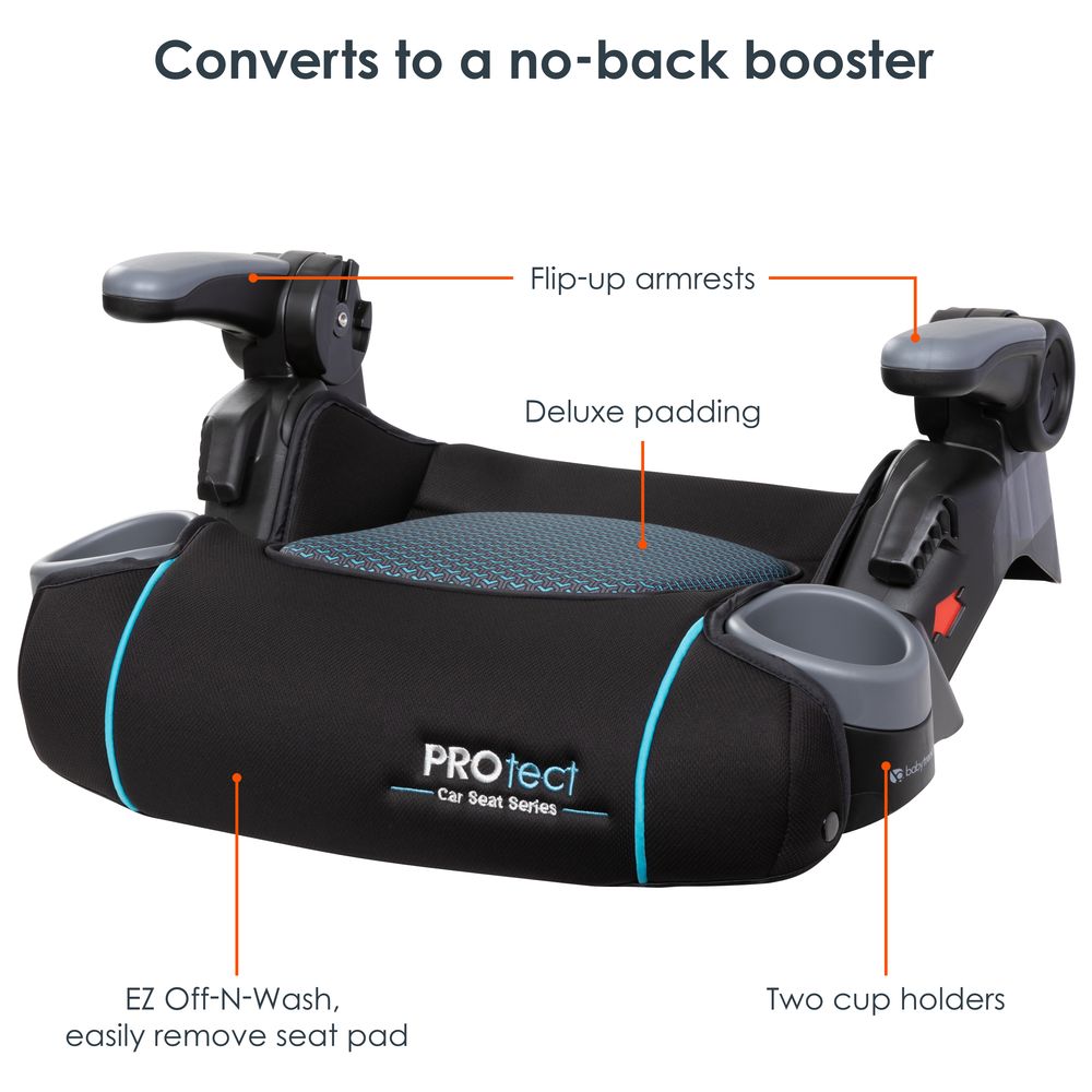 Babytrend Yumi 2-in-1 Folding Booster Car Seat - Aqua Tech, Adjustable Headrest, Side Impact Protection - 9M+