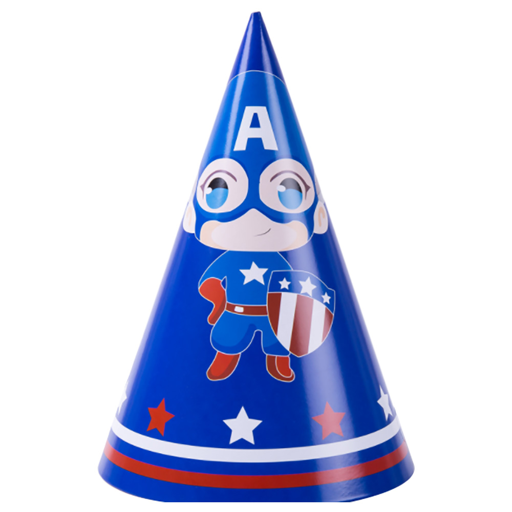 Brain Giggles - Captain America Theme Disposable Tableware 16 Items/Set For 6 People - 100 Pcs