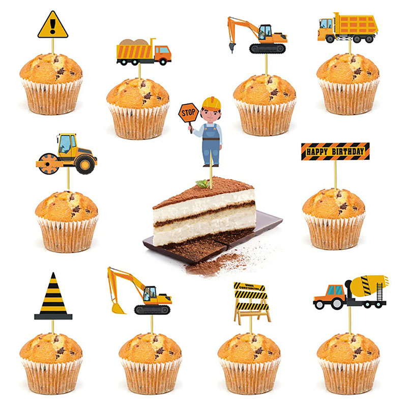Brain Giggles - Construction Theme Birthday Decoration Kit - 57 Pieces