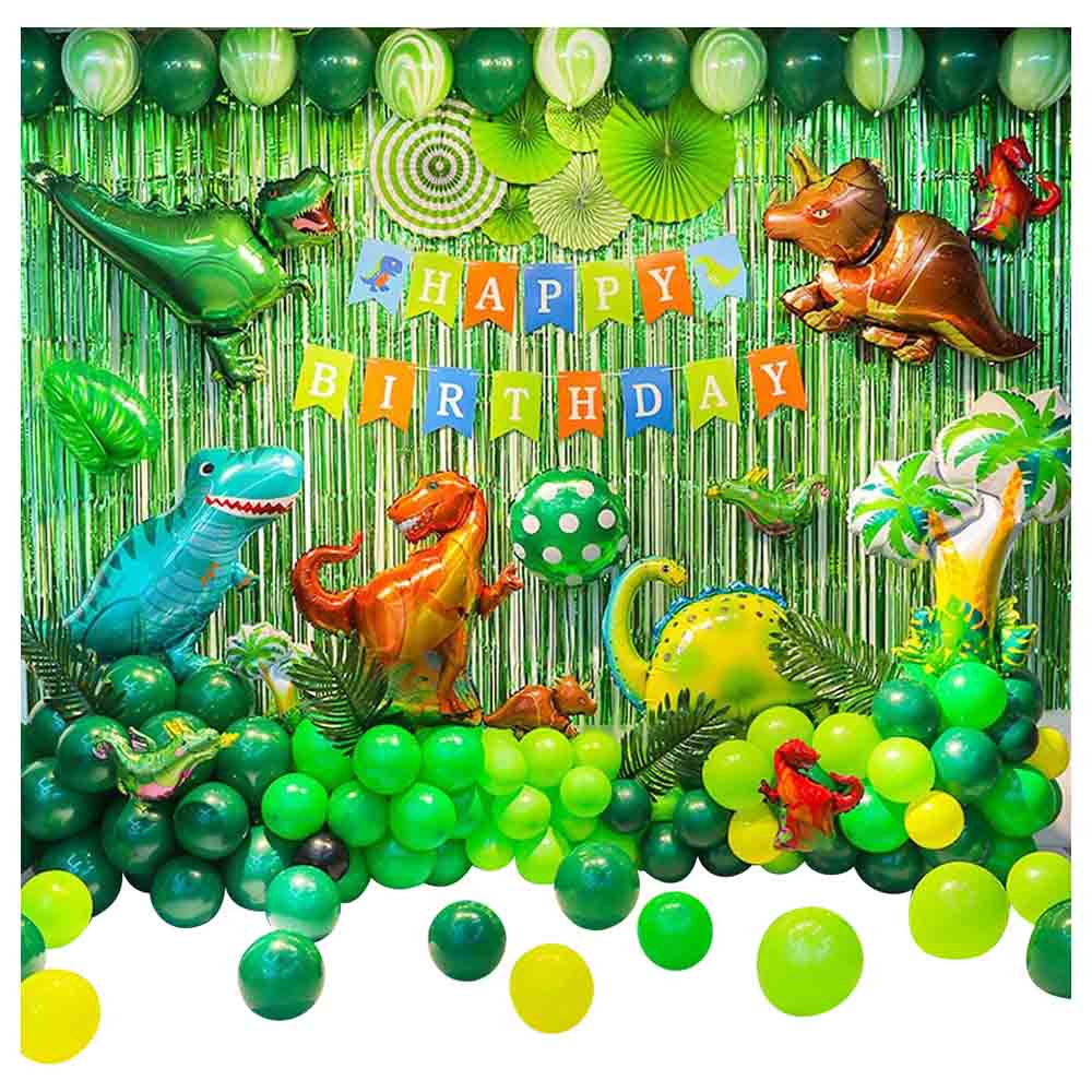 Brain Giggles - Dinosaur Theme Birthday Decoration Kit - 89 pieces