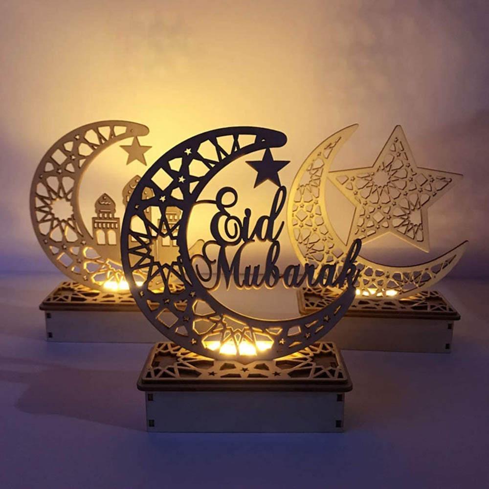 Brain Giggles - Eid Mubarak Led Wooden Light Decorations