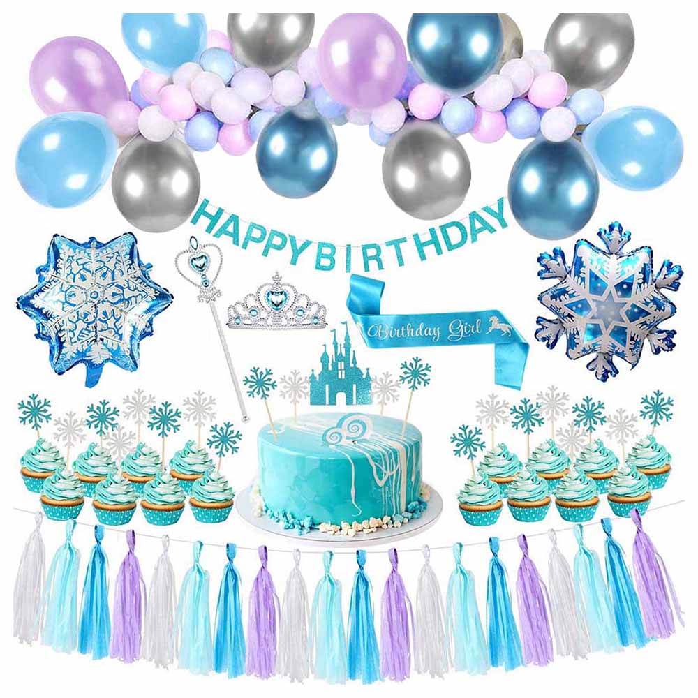 Brain Giggles - Frozen Theme Birthday Decoration Kit - 103 pieces