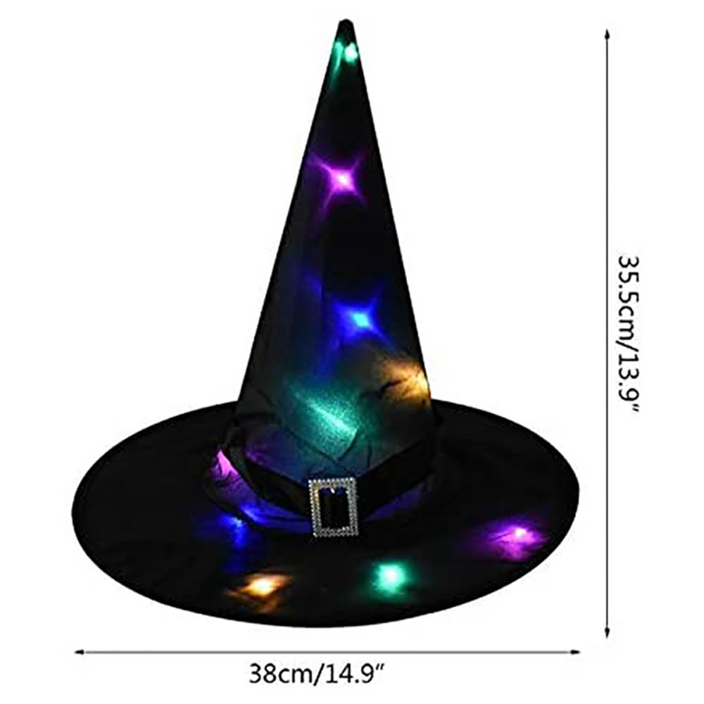 Brain Giggles - Halloween Witch Hat With Led Light - Orange