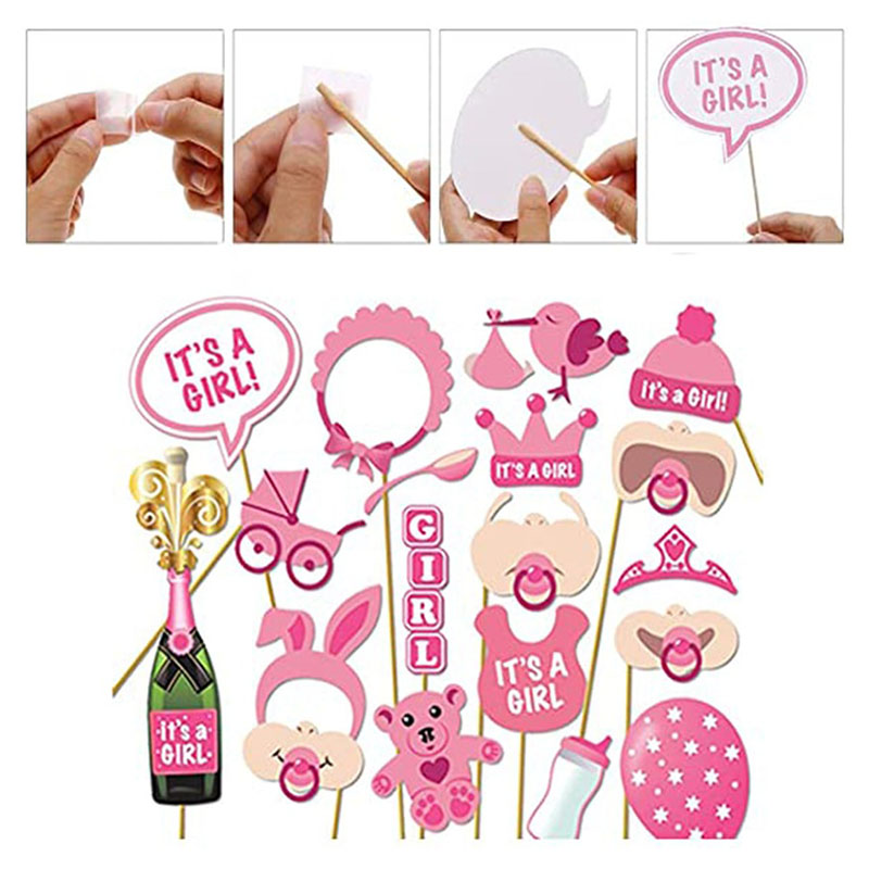 Brain Giggles - It?s a Girl Baby Shower Decoration Kit - 56 Pieces