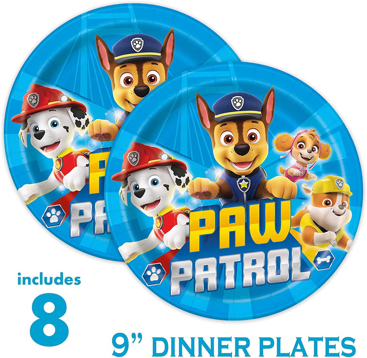 Brain Giggles - Paw Patrol Them Disposable Tableware 16 Items For 10 People -136 Pieces