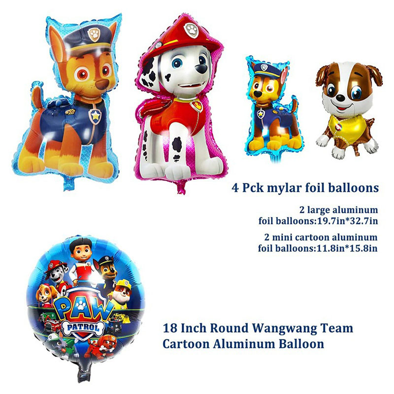 Brain Giggles - Paw Patrol Theme Birthday Decoration Kit - 46 Pieces