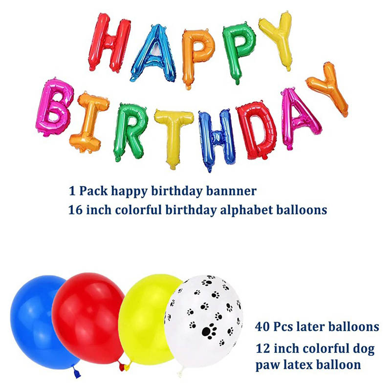 Brain Giggles - Paw Patrol Theme Birthday Decoration Kit - 46 Pieces