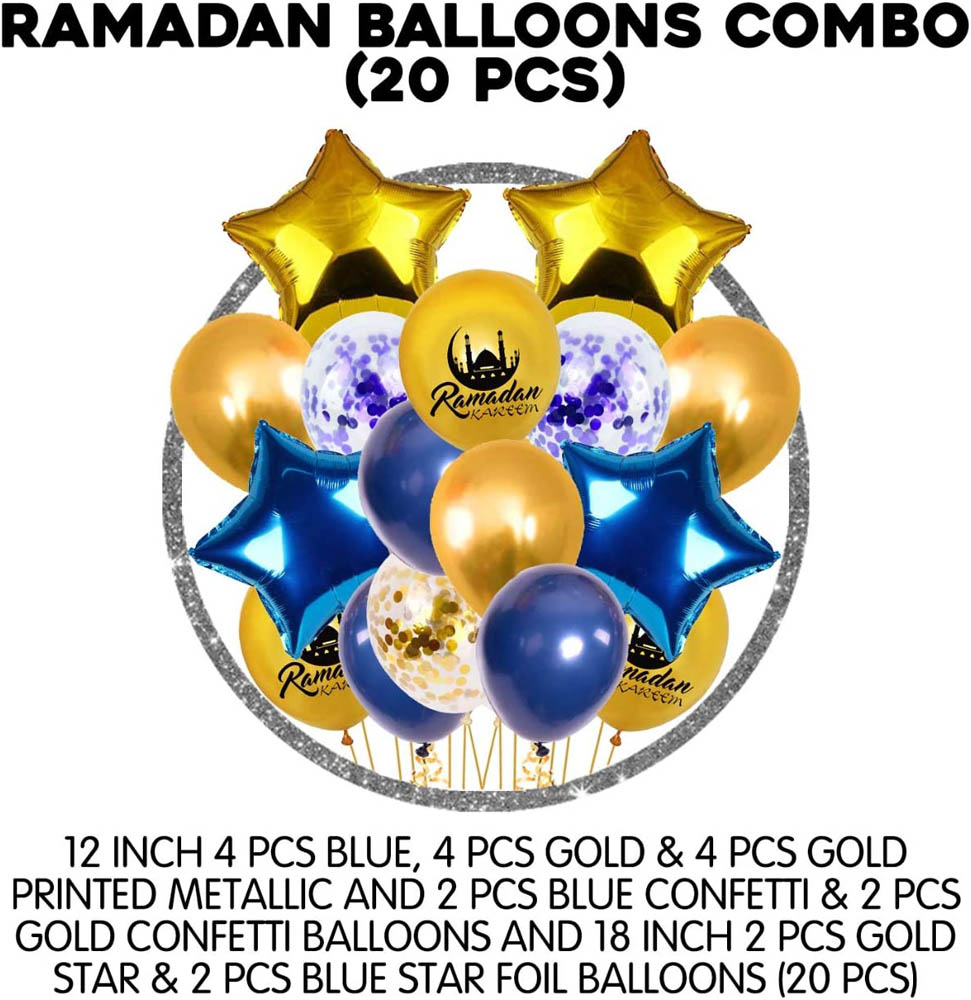 Brain Giggles - Ramadan Kareem Balloons For Ramadan Decoration- Pack Of 20 Pieces