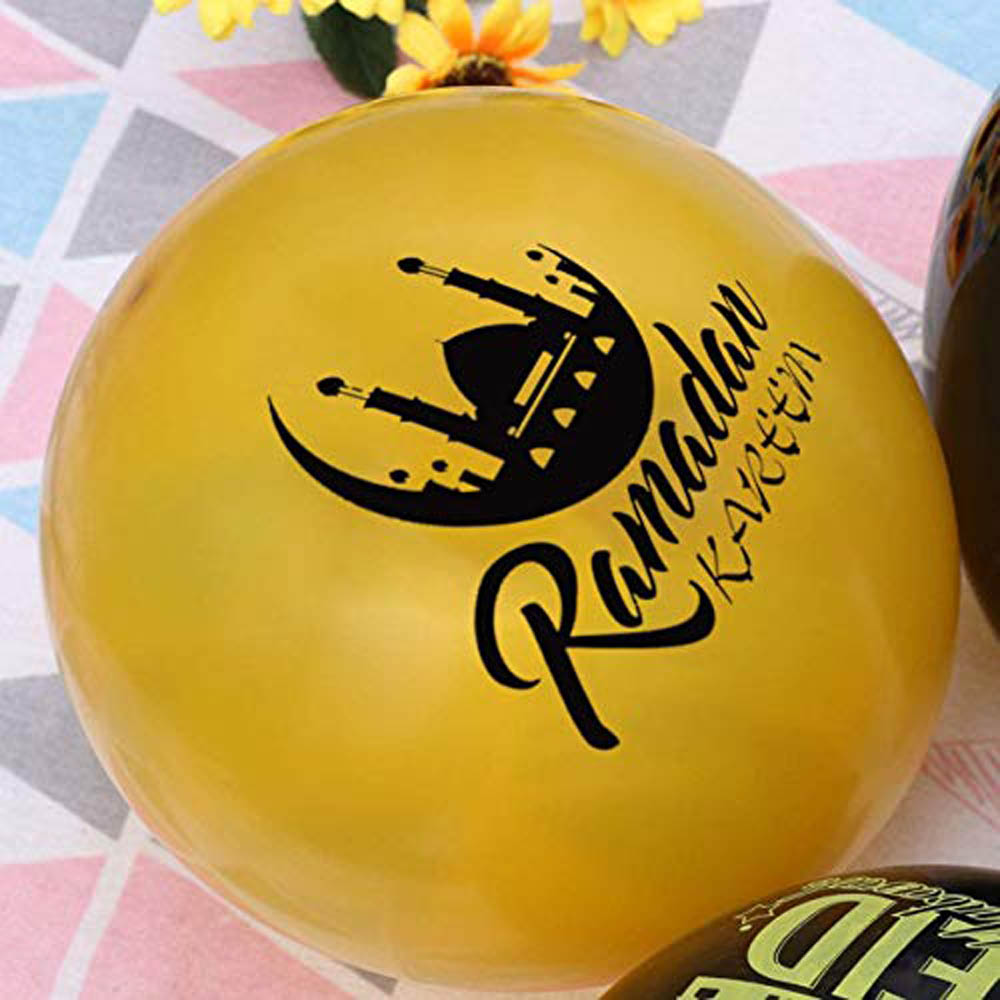 Brain Giggles - Ramadan Mubarak Pack Of 21 Pieces Balloons For Ramadan Kareem Decoration