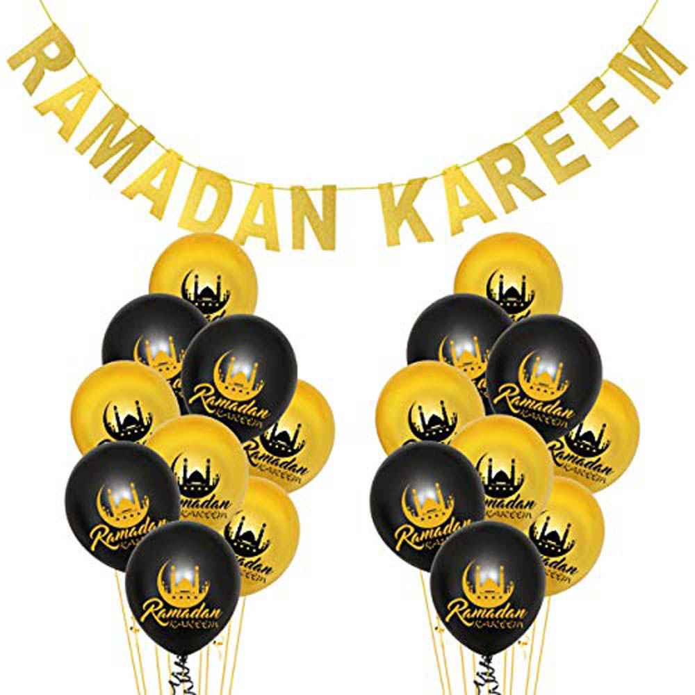 Brain Giggles - Ramadan Mubarak Pack Of 21 Pieces Balloons For Ramadan Kareem Decoration