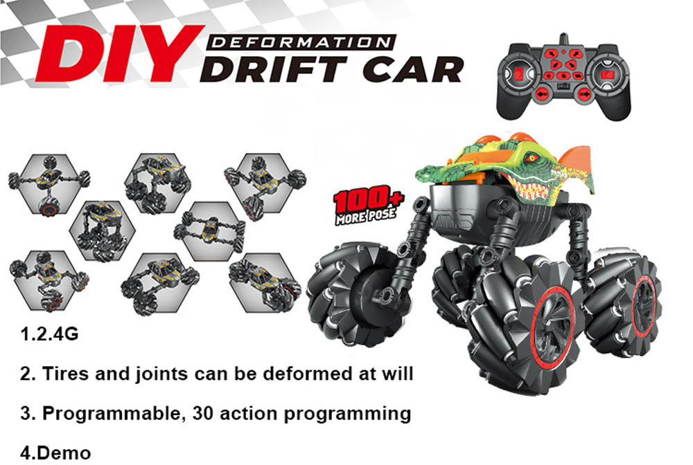 Bricstar - Transformable Drifting Stunt RC Cars - Dinosaur
