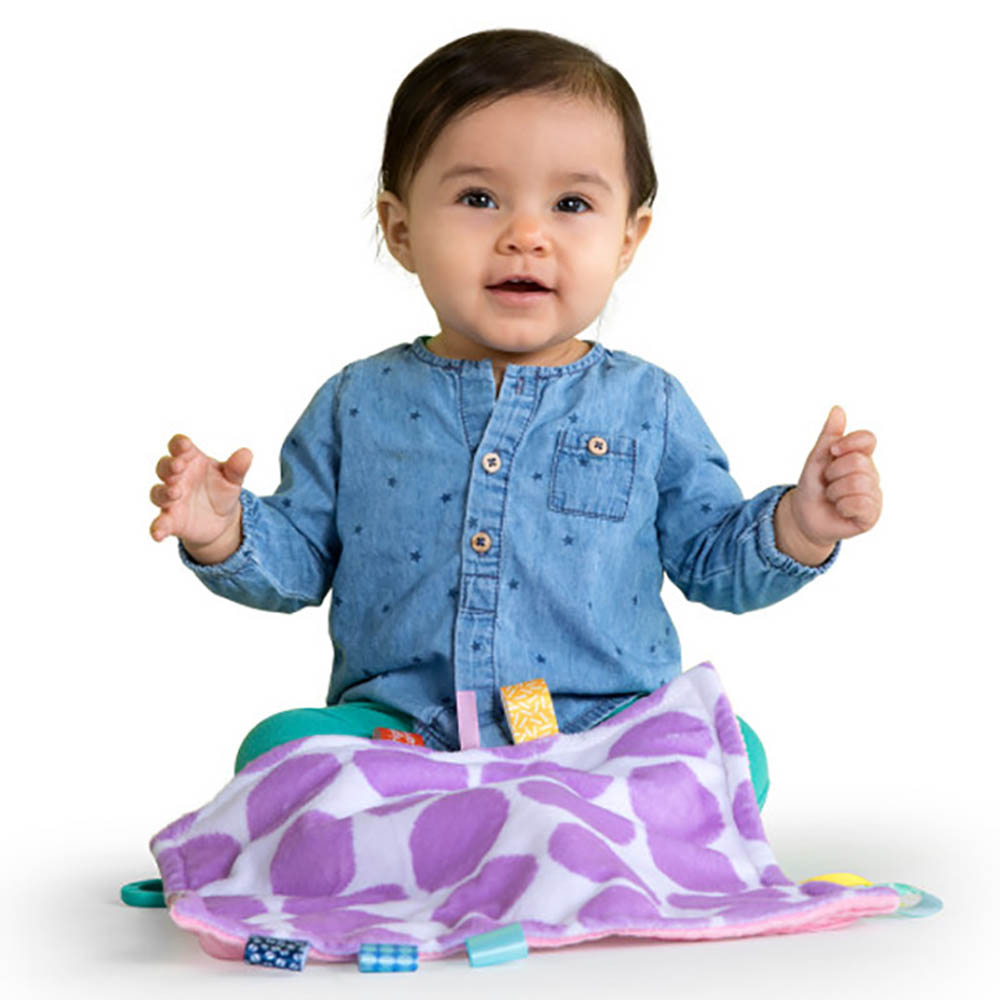 Bright Starts - Little Taggies 2 - Sided Blankie - Purple Dots