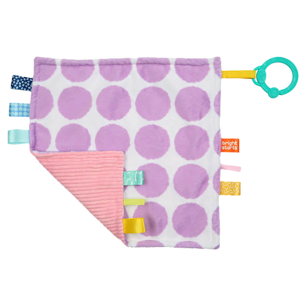Bright Starts - Little Taggies 2 - Sided Blankie - Purple Dots