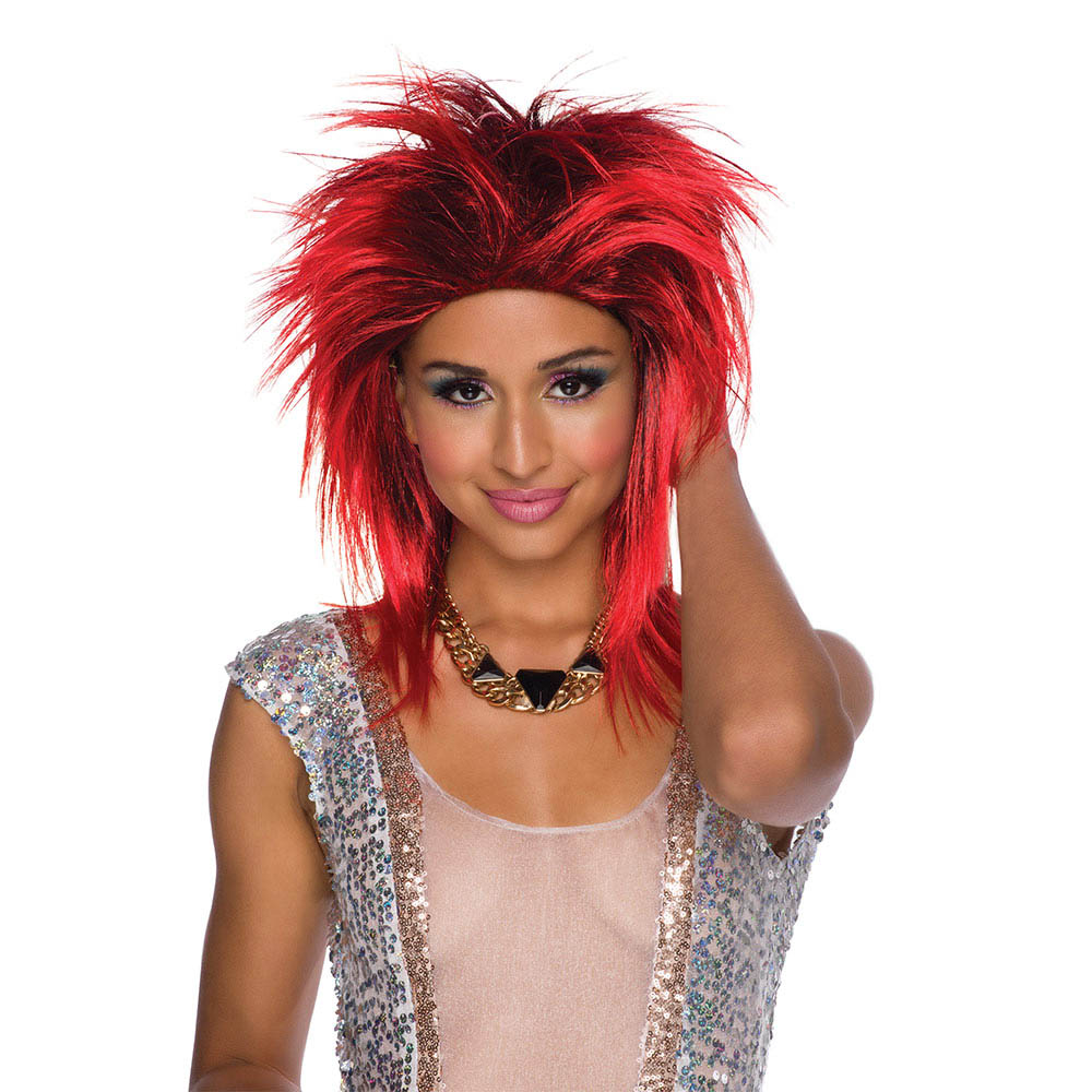 Bristol Novelty - Foxy Rocker Red Wig Halloween Accessory - Red