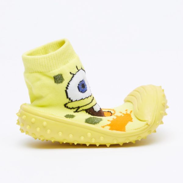 Cool Grip - Baby Shoe Socks Sponge Bob - Yellow 