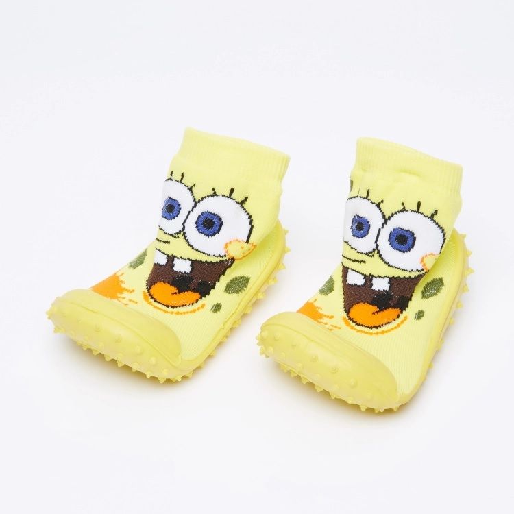Cool Grip - Baby Shoe Socks Sponge Bob - Yellow 