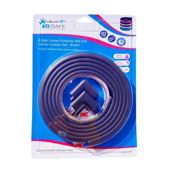 B-Safe Corner Protector Roll and Corner Cushion Set Brown