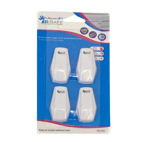 B-Safe Drawer Finger Pinch Guard White - 4 Pcs