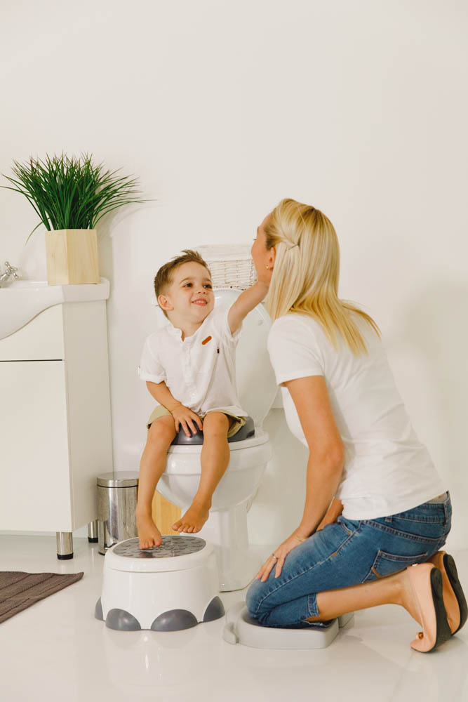 Bumbo - Baby Potty Trainer With Detachable Toilet Seat & Step Stool - Slate Grey