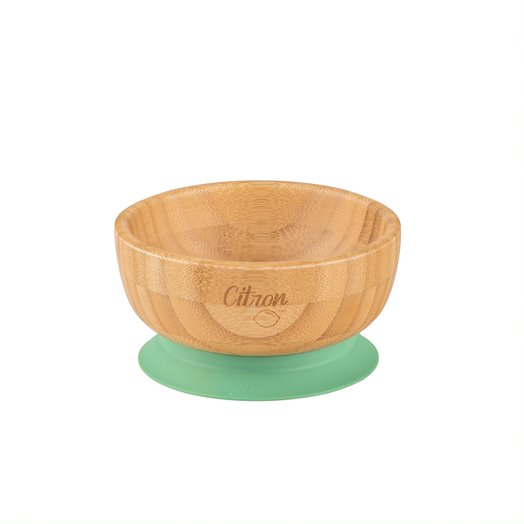 Citron - Organic Bamboo Bowl Suction + Spoon - Pastel Green