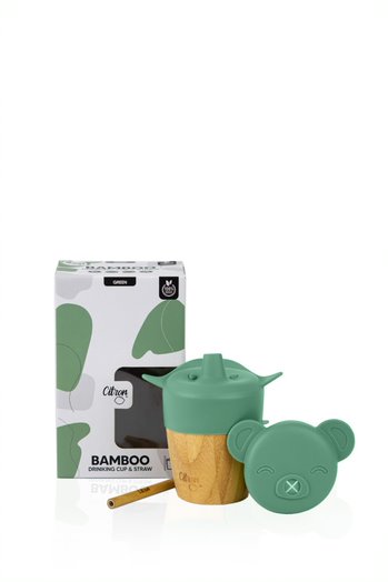 Citron - Organic Bamboo Cup W Lids - Pastel Green