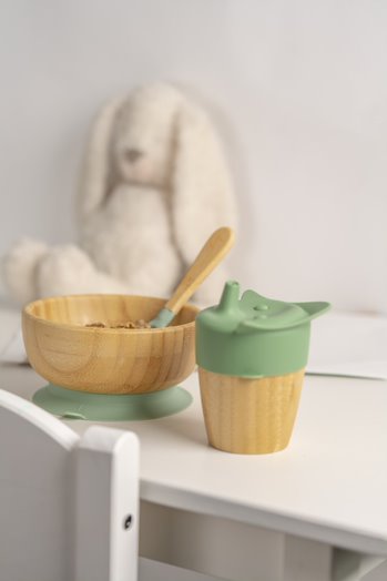 Citron - Organic Bamboo Cup W Lids - Pastel Green