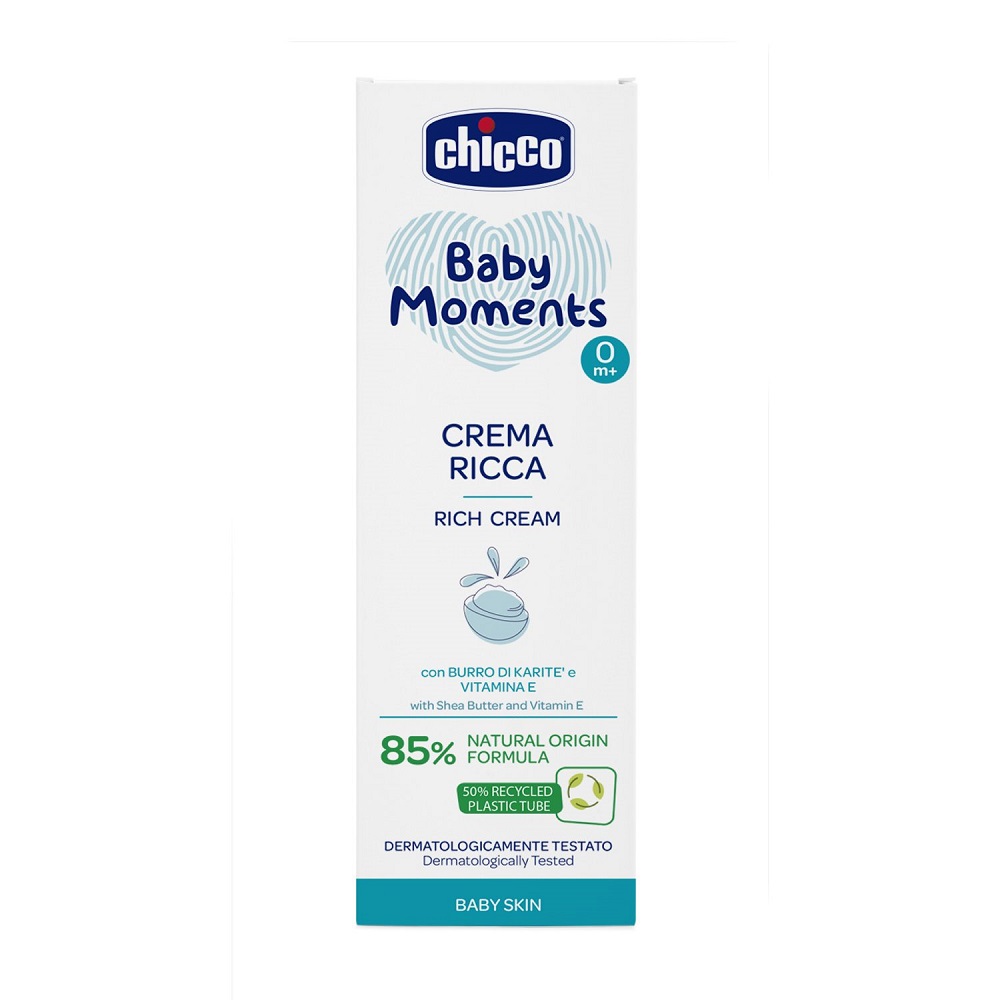 Chicco Baby Moments Rich Cream for Baby Skin 0m 100ml Babystore.ae