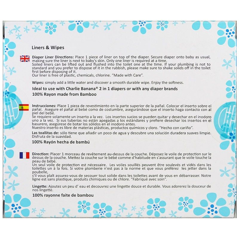Charlie Banana 100 Cloth Diaper Liners Wipes Babystore.ae